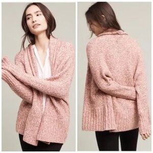 Anthropologie Cardigan Angel of the North Chaucer Pink Open Front Cardigan